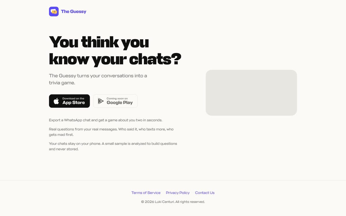 Screenshot of The Guessy