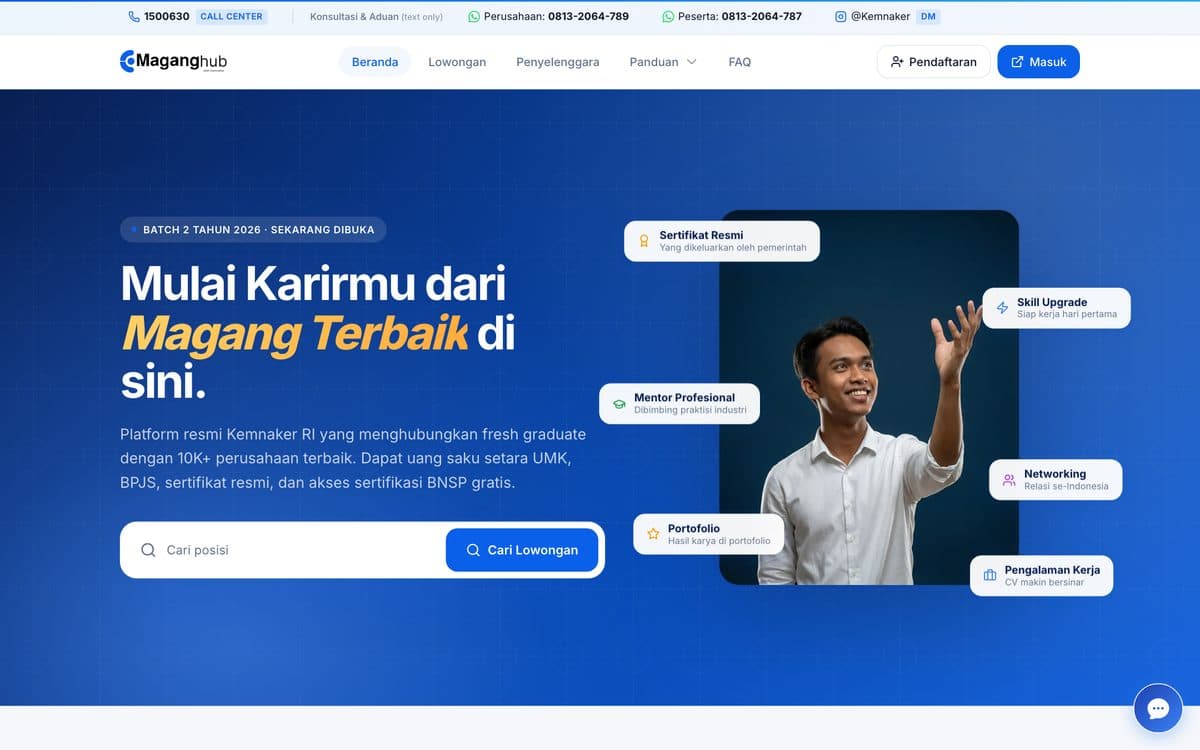 Screenshot of MagangHub